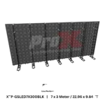 ProX LED video display panel ground support system 7M width 3M height black frame side angle