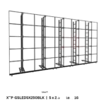 ProX LED video display panel ground support system package with black frame structure and modular panel configuration