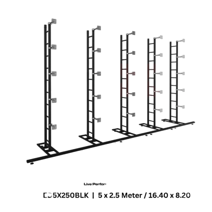 ProX LED video display panel ground support system package 5M width 2.5M height black frame