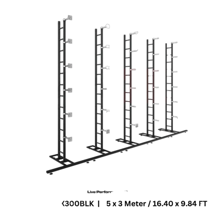 ProX LED video display panel ground support system package 5M width 3M height black frame