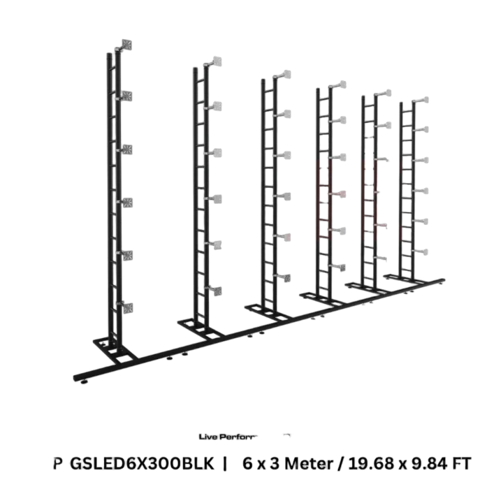 ProX LED video display panel ground support system package 6M width 3M height black frame