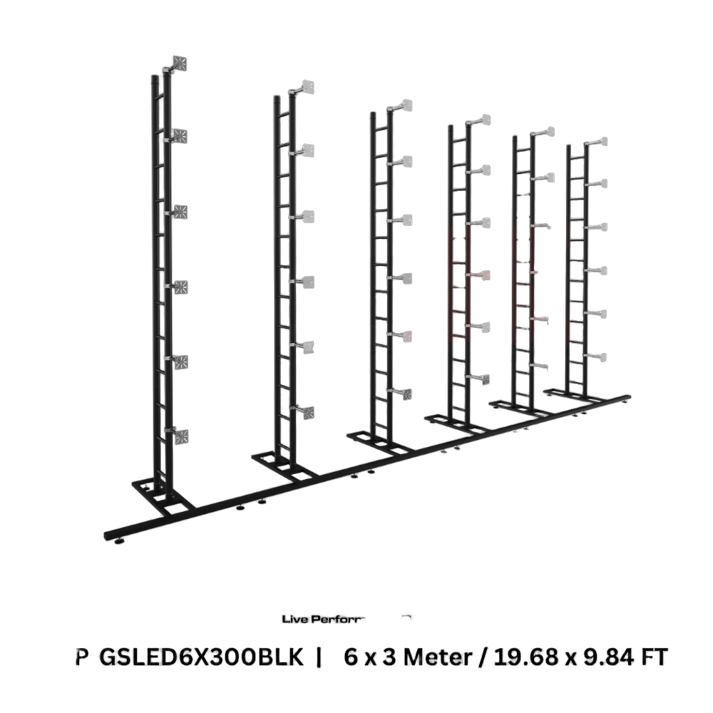 ProX LED Video Display Panel Ground Support System Package ProX LED video display panel ground support system package 6M width 3M height black frame