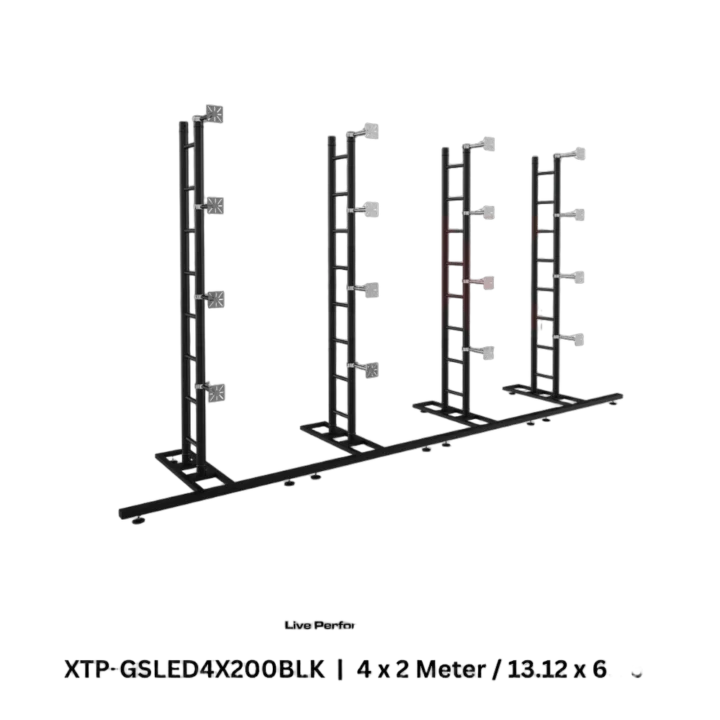 ProX LED video display panel ground support system package 4M width 2M height black frame