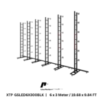 ProX LED video display panel ground support system package with black frame structure and mounting hardware