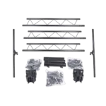 ProX height adjustable DJ lighting stand fully extended to 12 feet with professional stage lighting mounted