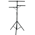 ProX height adjustable DJ lighting stand with dual side bars extended to full 12 foot height in application setup