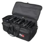 ProX MANO large utility carry bag showing interior organizing dividers for cables and LED lighting storage