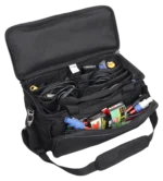 ProX MANO utility carry bag organizer showing interior dividers and compartments for cables, microphones, and accessories