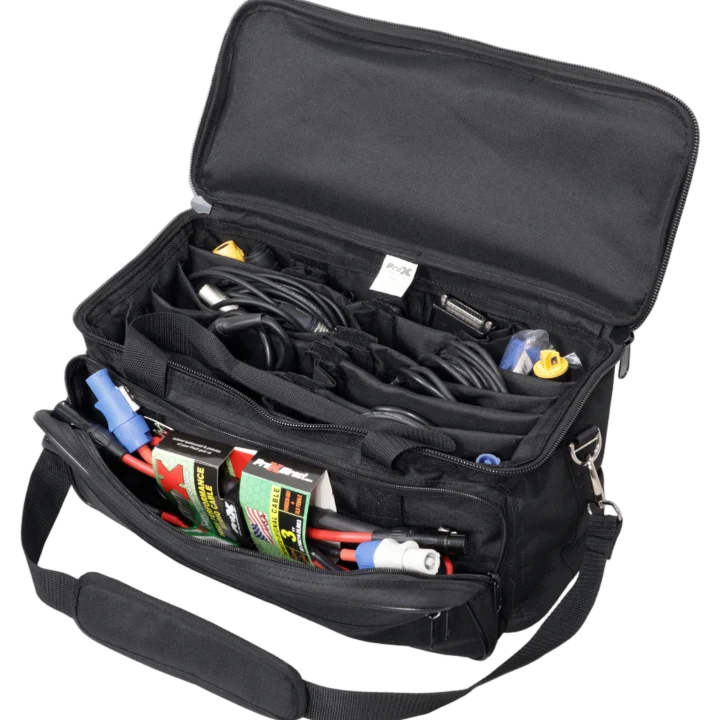 ProX MANO utility carry hand bag organizer with multiple compartments and dividers for cables, microphones, and accessories