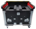 ProX MIDAS M32 flip-ready hydraulic console case with easy retracting lift mechanism in professional studio setting