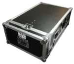 ProX ATA flight case for Midas M32R mixer with dimensions, doghouse compartment, and caster wheels specifications