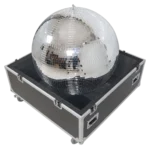 ProX 36-inch mirror ball flight case with wheels and removable top cover, side profile view