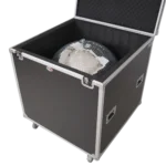 ProX 30-inch mirror ball flight road case featuring stay-open hinge door and heavy-duty wheels