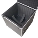 ProX 30 inch mirror ball flight road case with wheels and stay open hinge door, side profile view