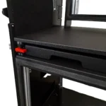 ProX mobile AV broadcasting studio workstation case with 2x 4U top and 2x 12U bottom compartments, black finish