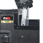 ProX mobile AV broadcasting studio workstation case dimensional specifications diagram showing 12U bottom and 4U top configuration