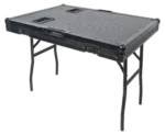 ProX mobile AV broadcasting studio workstation case dimensional diagram showing 4U top and 12U bottom configuration