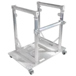 ProX XT-MMDJTV01 mobile DJ booth dimensional diagram with measurements and grid system specifications