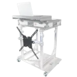 ProX XT-MMDJTV01 modular DJ booth station with integrated media TV mount and rapid grid system detail view