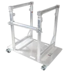 ProX XT-MMDJTV01 mobile DJ booth dimensional diagram with measurements and grid system specifications