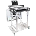 ProX XT-MMDJTV01 mobile DJ booth dimensional diagram with grid modular system specifications