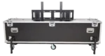 ProX motorized universal flight case for 80 to 90 inch flat panel LCD TV rear panel with casters