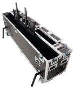 ProX motorized universal flight case for 80 to 90 inch flat panel LCD TV with dual casters side profile