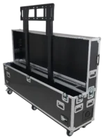 ProX motorized universal flight case for 80 to 90 inch flat panel LCD LED TV with dual casters front view