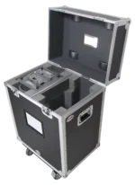 ProX moving head lighting road case with foam inserts for dual ADJ Vizi Beam CMY fixtures, front view