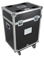 ProX moving head lighting road case side profile showing dual beam fixture compartments and protective design