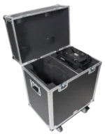 ProX moving head road case designed for two ADJ Vizi Beam 12RX lighting fixtures with heavy-duty casters