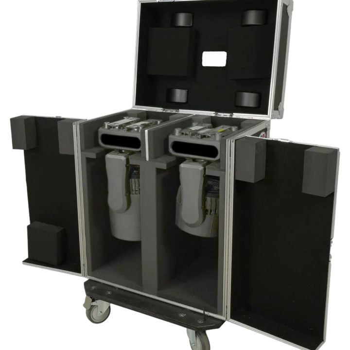 ProX road case for two wash moving heads with three doors and protective lining