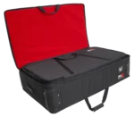 ProX padded carrying travel bags for DJ Control Tower podium, side profile showing protective padding and handles