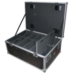 ProX Par Can Universal Utility Case showing heavy-duty wheel assembly and caster detail