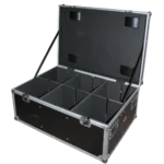 ProX par can universal utility case with four wheels, open configuration showing interior storage capacity