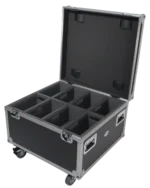 ProX Par Can Universal Utility Case with 4-inch wheels, front view showing handle and storage capacity