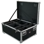 ProX par can universal utility case with four wheels, black exterior, professional lighting transport