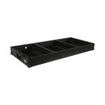 ProX flight case rear panel with low profile wheels, designed for Pioneer CDJ 3000X and DJM V10 mixer