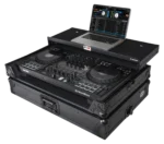 ProX ATA flight case for Pioneer DDJ-FLX10 with integrated sliding laptop shelf and black finish