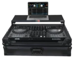 ProX ATA flight case for Pioneer DDJ-FLX10 with sliding laptop shelf mechanism and black finish