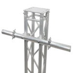 ProX plasma TV monitor mount bracket side profile showing truss mounting hardware and adjustment mechanism