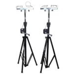 ProX portable crank lighting stand system dimensional diagram showing 10-foot height adjustment range and truss configuration