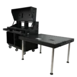 ProX Prado mobile AV broadcasting studio workstation case in professional streaming setup application