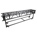 ProX 10-foot pre-rig truss segment with removable rolling base system in black finish, front view