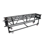 ProX 8-foot pre-rig truss segment with removable rolling base system in black, front view