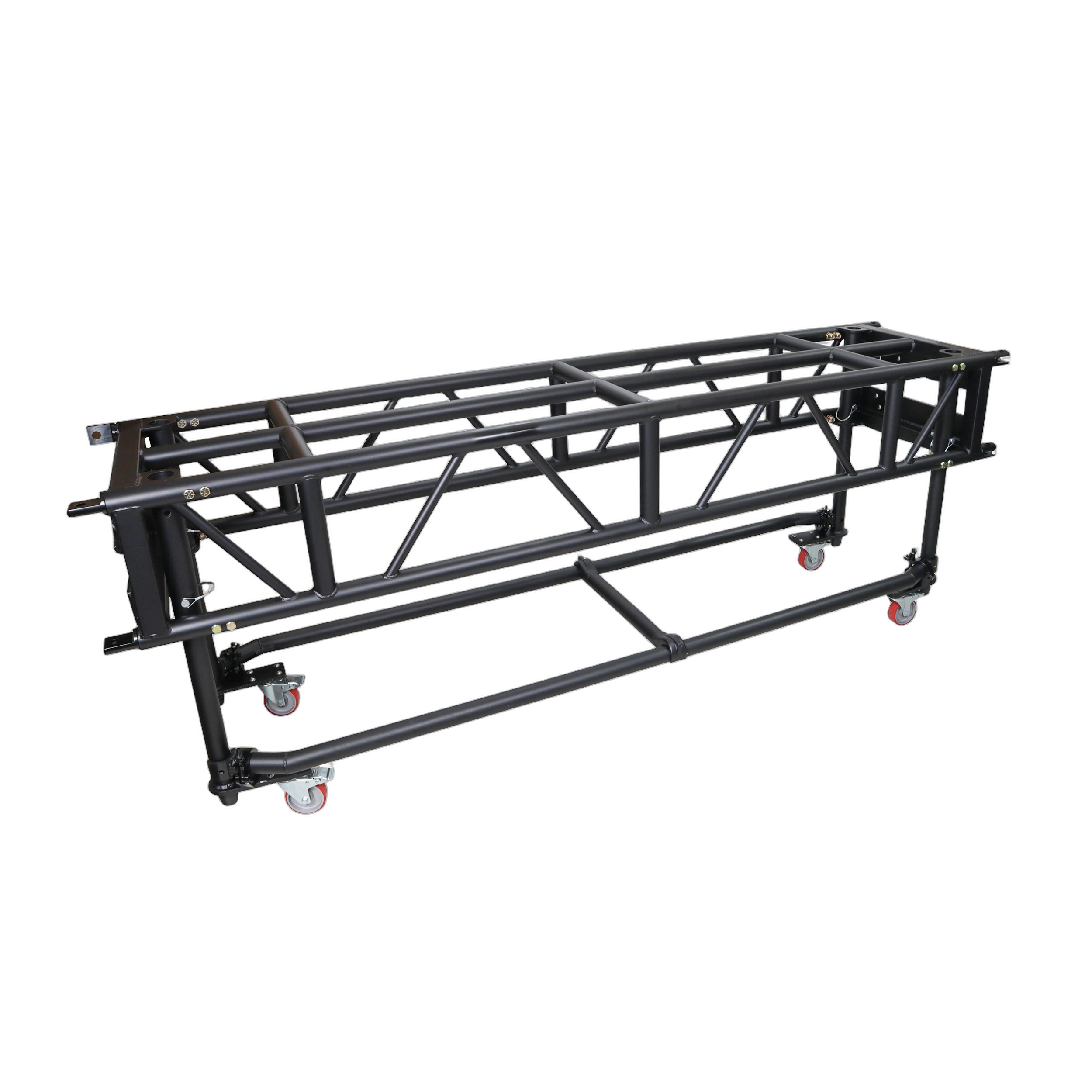 ProX 8 Foot Pre-Rig Truss Segment with Rolling Base ProX 8-foot pre-rig truss segment with removable rolling base system in black, front view