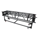 ProX 8-foot pre-rig truss segment with removable rolling base system in black, side angle view