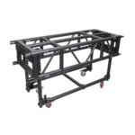 ProX 5-foot pre-rig truss segment with removable rolling base system in black finish, front view