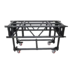 ProX 5-foot pre-rig truss segment with removable rolling base system in black, side angle view