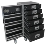 ProX Pro 6 utility drawer workbox ATA flight case with hinged storage door and casters, side profile view